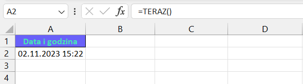 Funkcja daty i czasu w Excelu