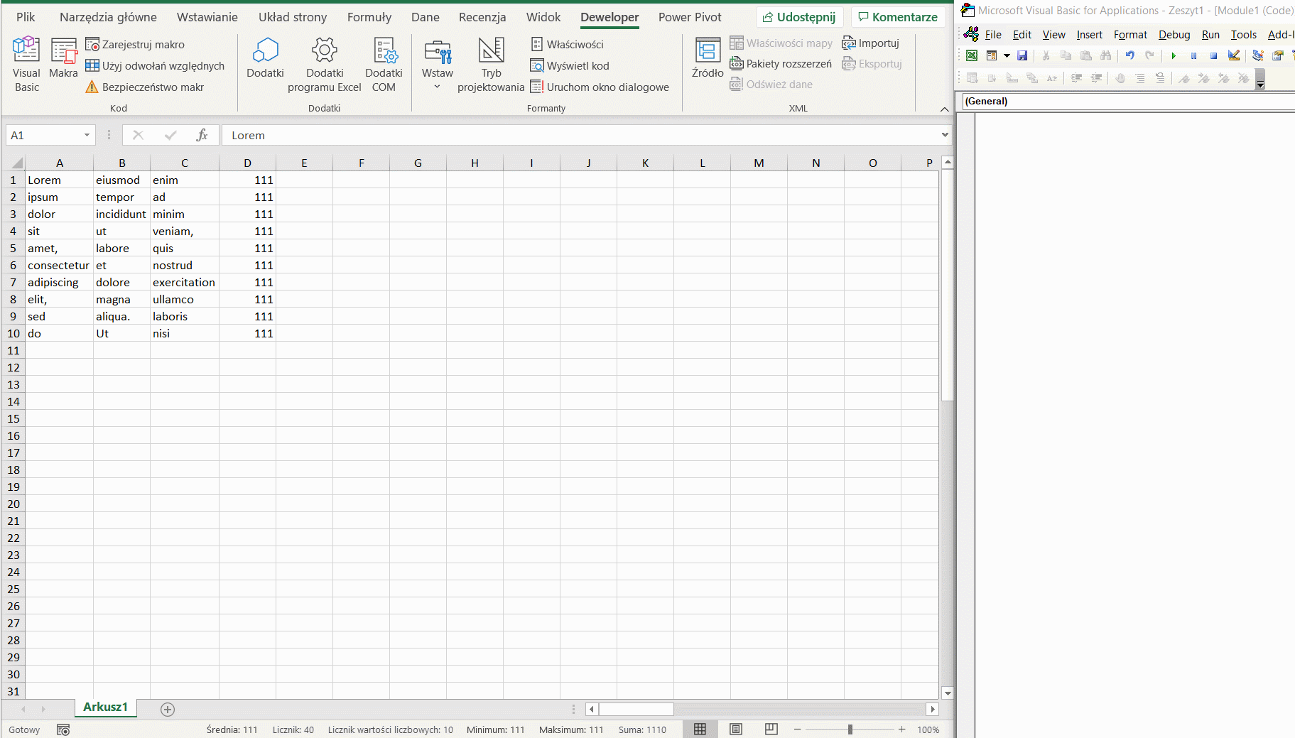 Marka w MS Excel