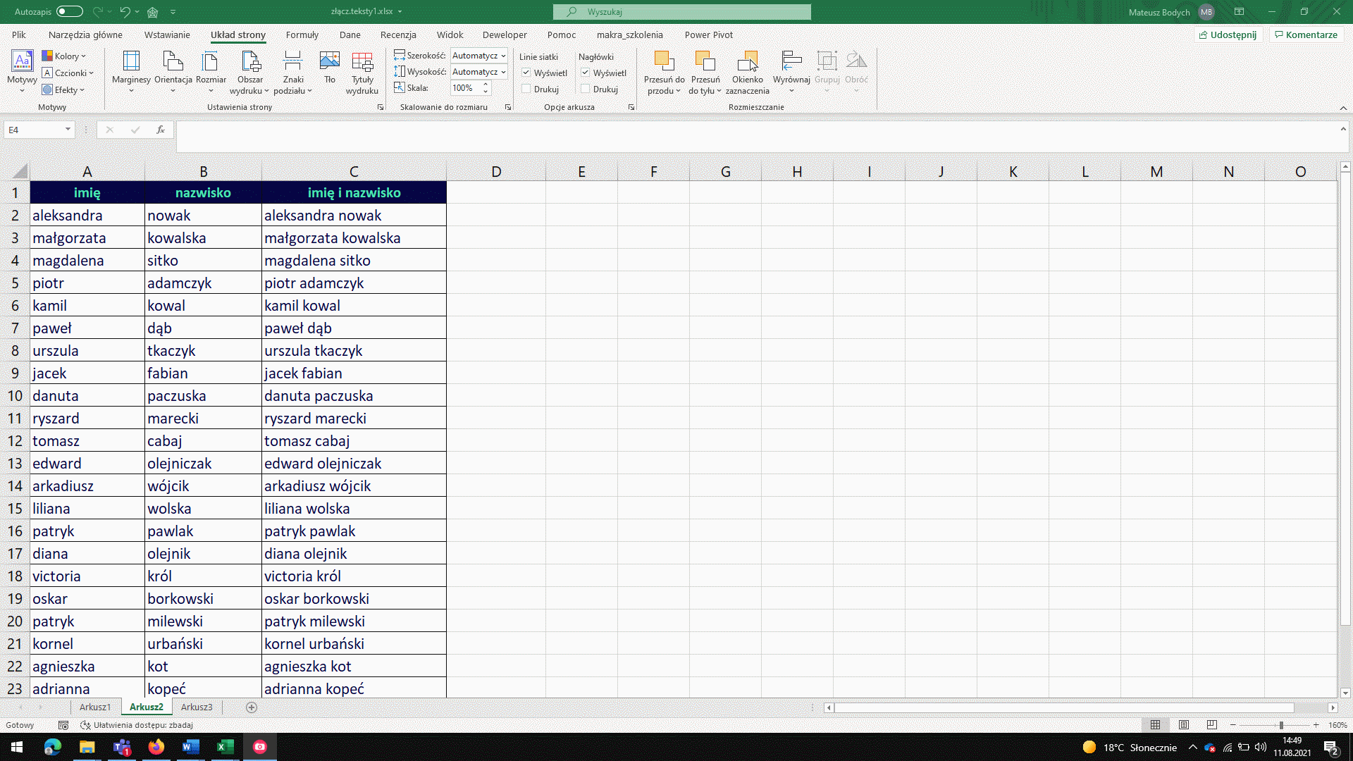 Excel na rozmowie o pracę