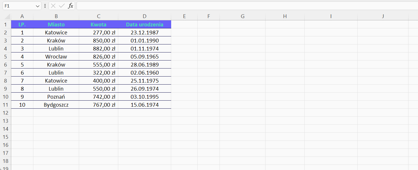Funkcja ROZSZERZ() w Excelu