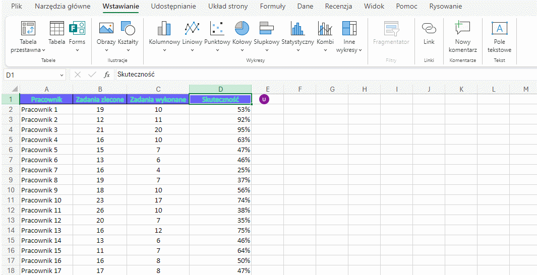 Udostępnianie pliki Excel 365